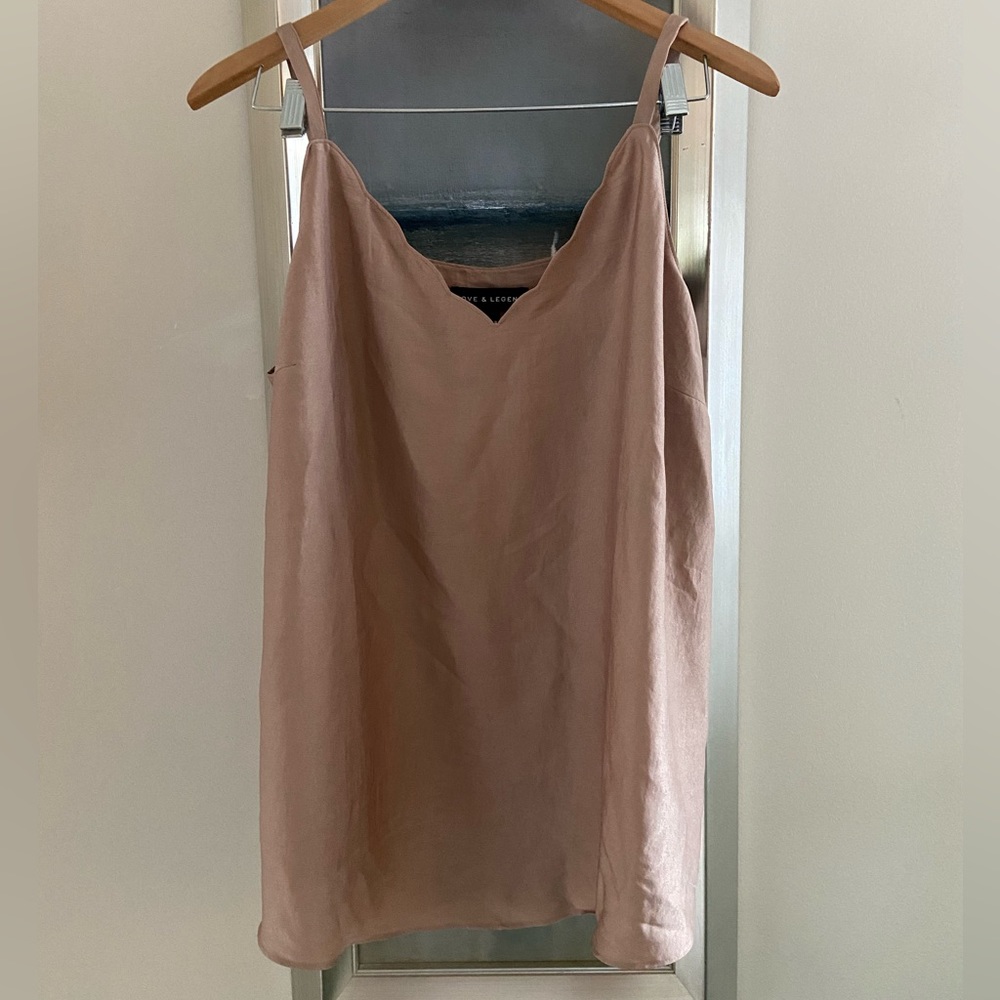 Love and Legend size 16 champagne blush nude satin camisole tank top